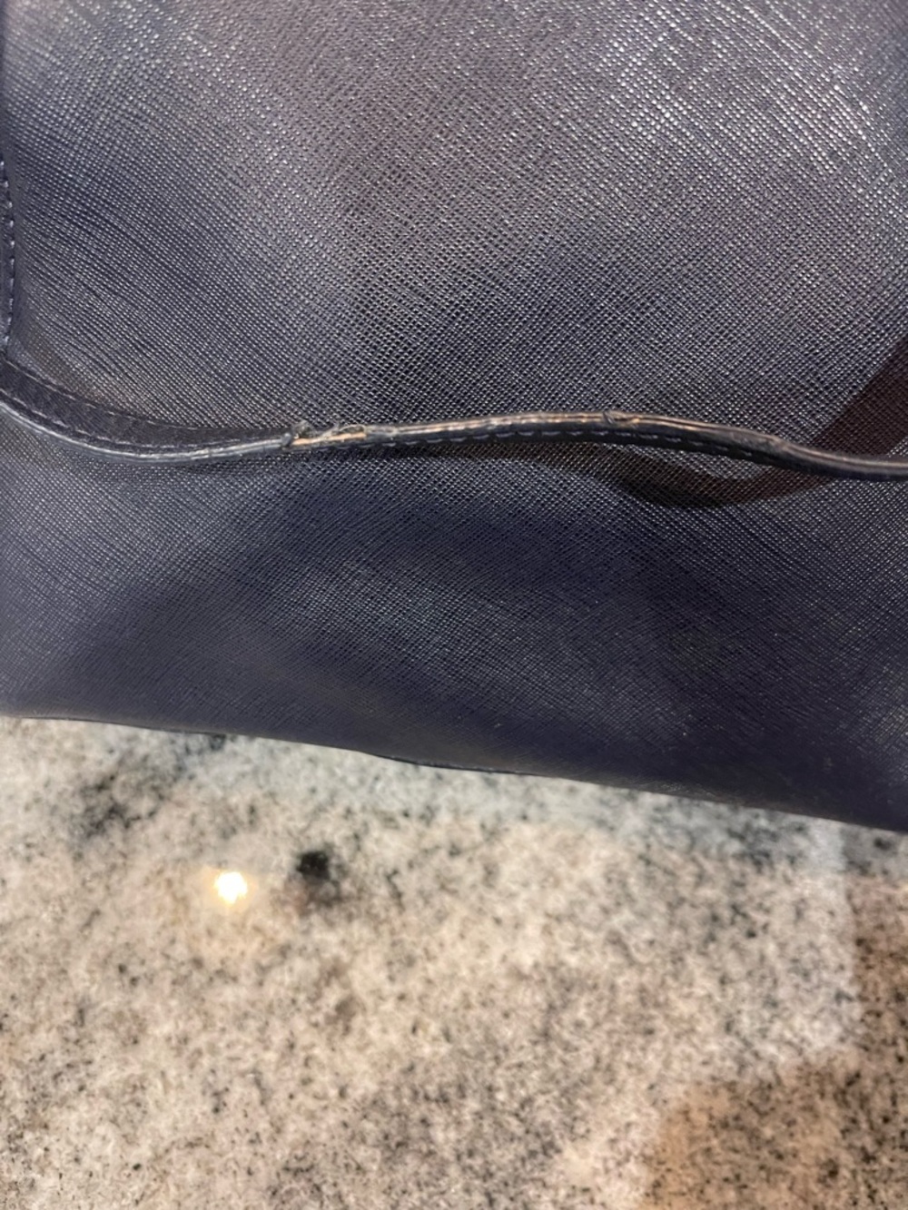 Michael Kors Navy Saffiano Tote with Gold Hardware - Picture 7 of 10